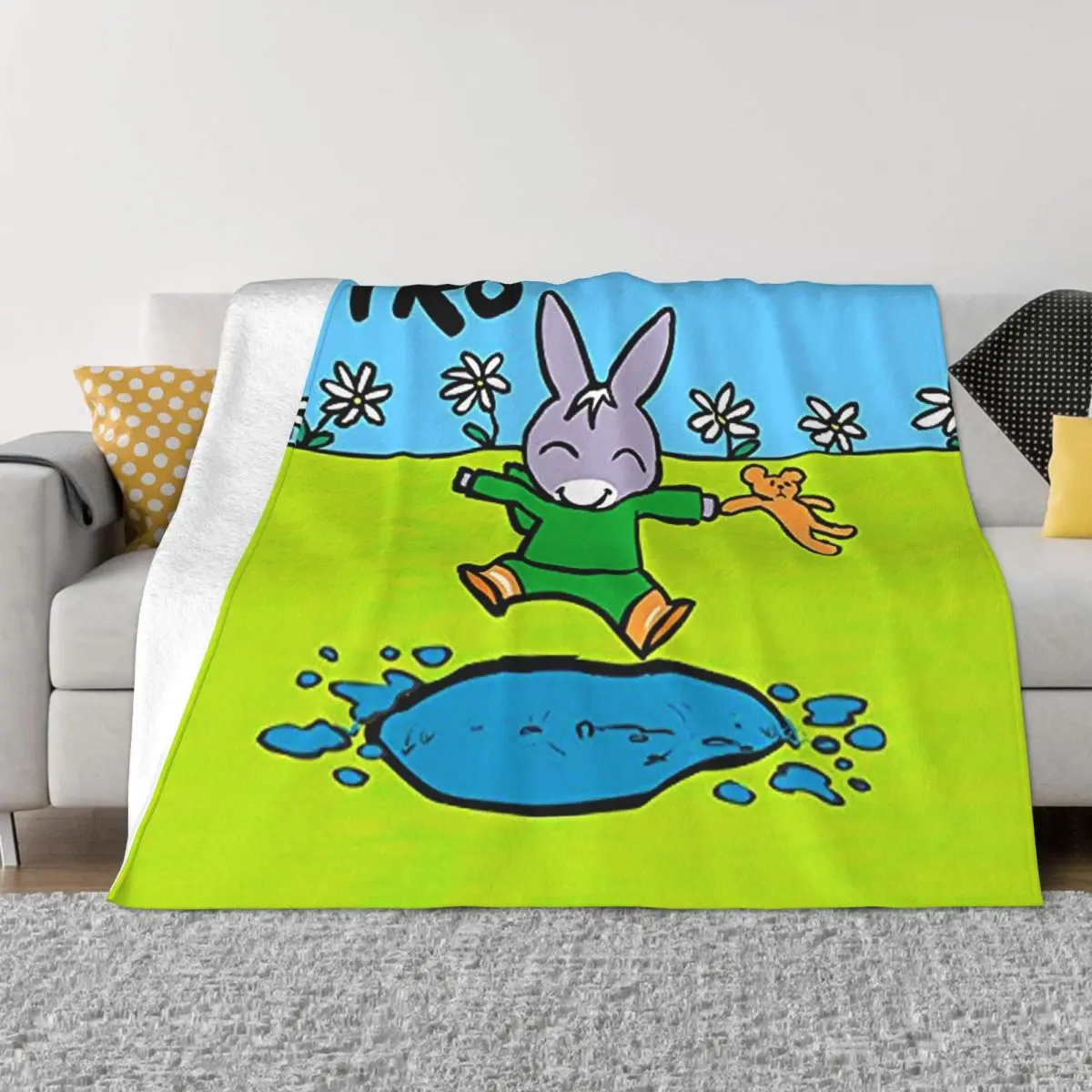 Trotro Cartoon Blanket Velvet All Season Breathable Lightweight Thin Throw Blankets for Bedding Travel Plush Thin Quilt