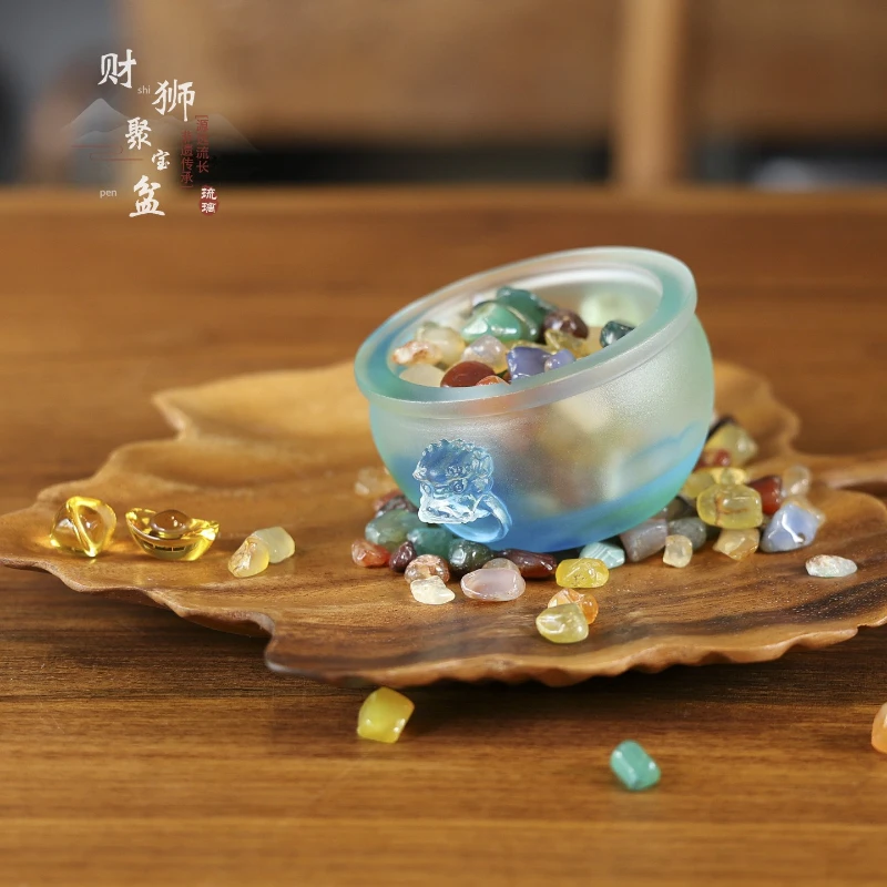 

LH glazed cornucopia candle holder double-headed lucky display Buddhist hall decoration