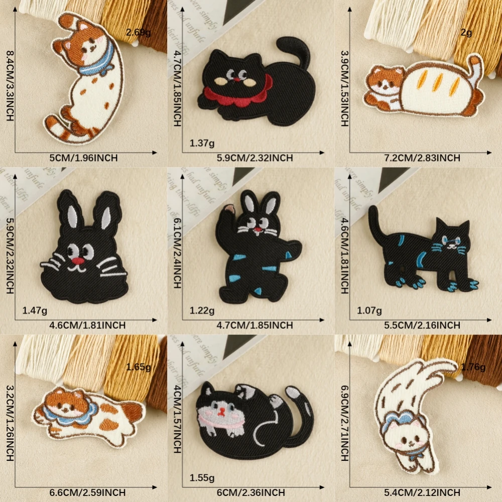 

Self-Adhesive Badge Black Kind Of Cats Shaped Embroidery Patches DIY Clothing Accessories Decoration