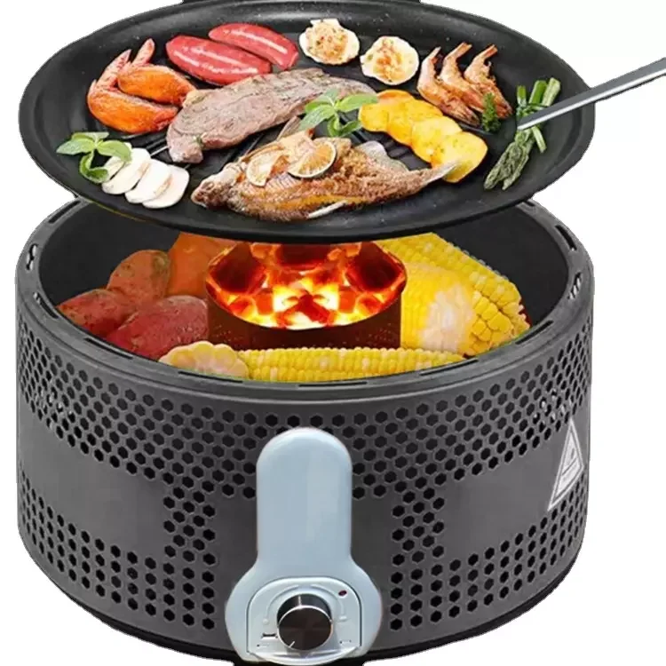 

Outdoor Table Tabletop Portable Smokeless Korean Bbq Oven Barbecue Grill Charcoal For Hom With Nonstick Tray