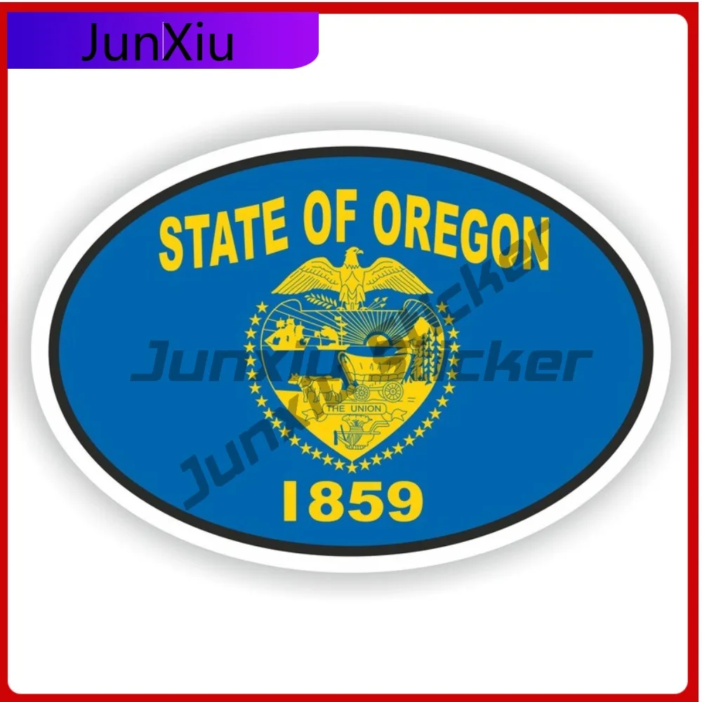 

Oregon City Oval Sticker With National Flag Badge Sticker Decorative Scratch Cover Sticker Sticker Camping Car Decoration Outsid