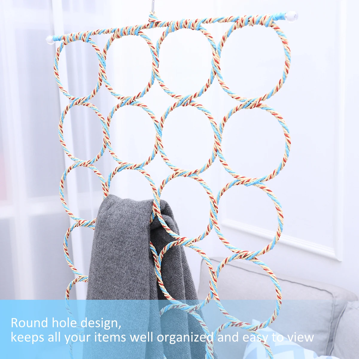 

2 Pcs Paper Rattan Hanger Scarf Rack Storage Clothes Racks Tie Multi-purpose Organizer