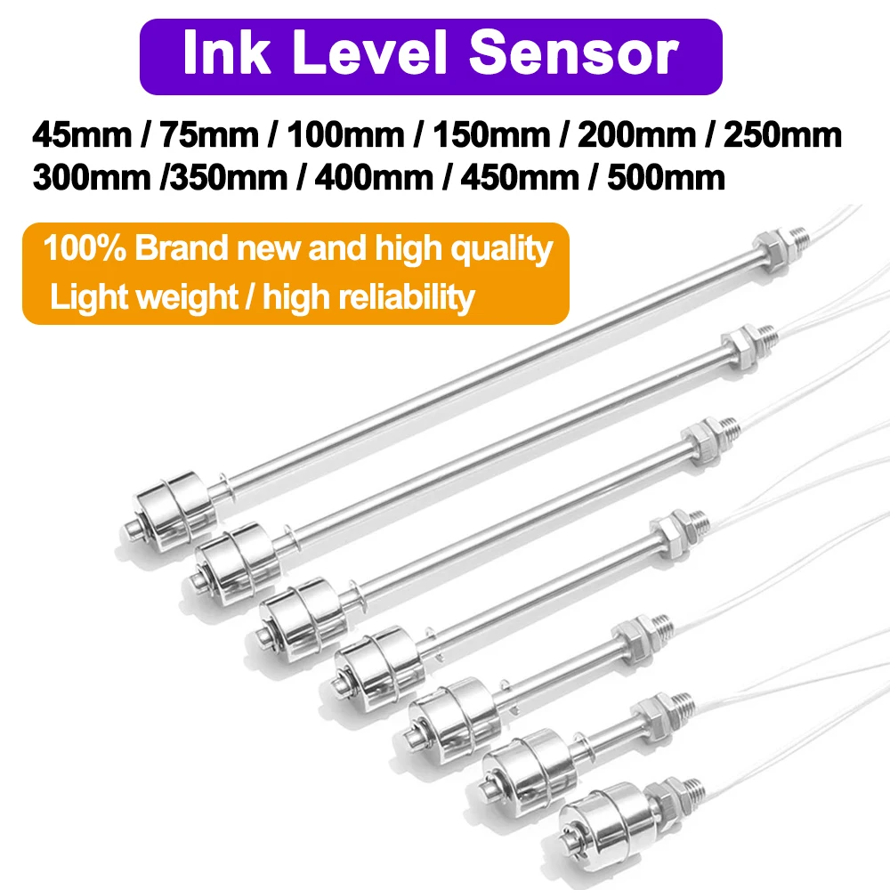 304 Stainless Steel Float CISS Ink Level Sensor Switch Tank Liquid Water Level Sensor Float Switch Tank Pool Flow Sensors