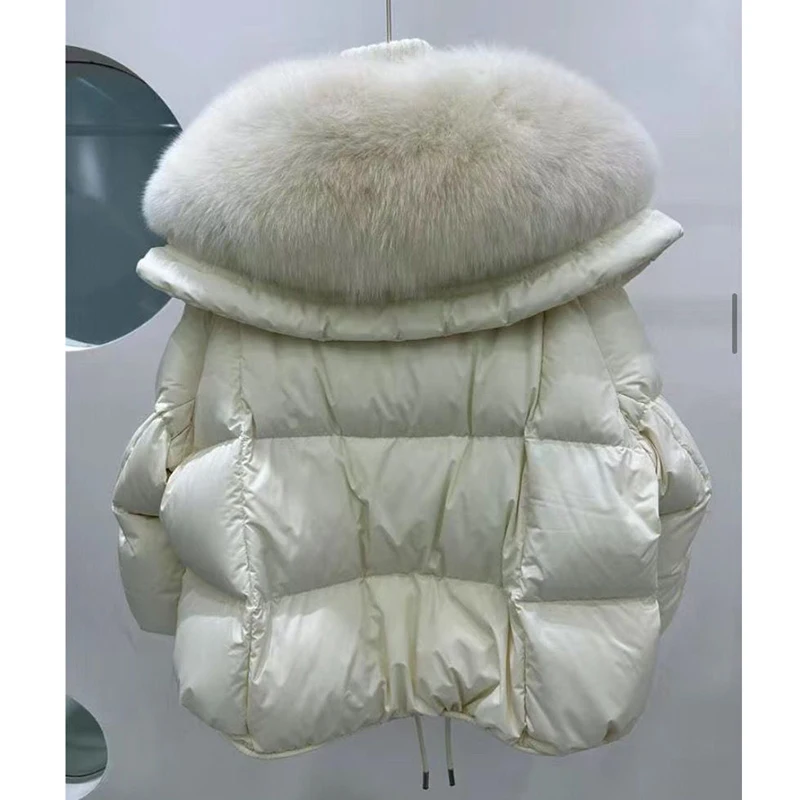 Winter New Down Cotton Fur Collar Parka Women's Thick Warm Jacket Women's Puffer Parka Jacket with Faux Fur Removable Collar