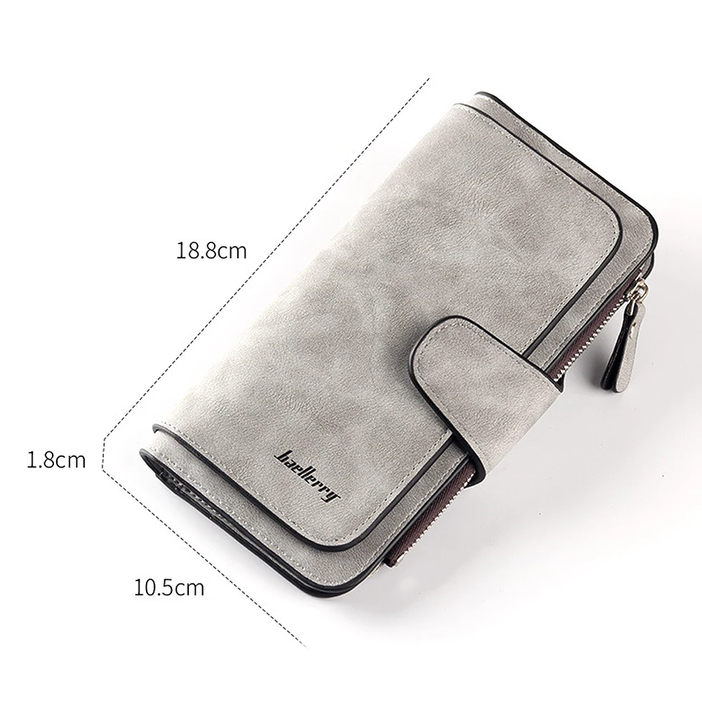 Baellerry haute qualité femmes portefeuille cartes Clips fermeture éclair femme porte-monnaie grande capacité longue Style portefeuille pour les filles