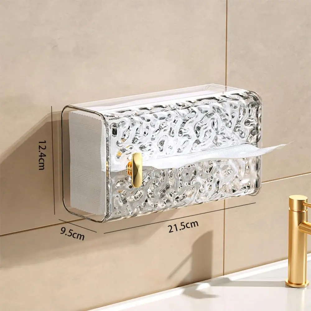 Rectangular Tissue Box Wall Mounted Tissue Storage Box for Bathroom Dust-Proof Napkin Box Toilet Paper Storage Case