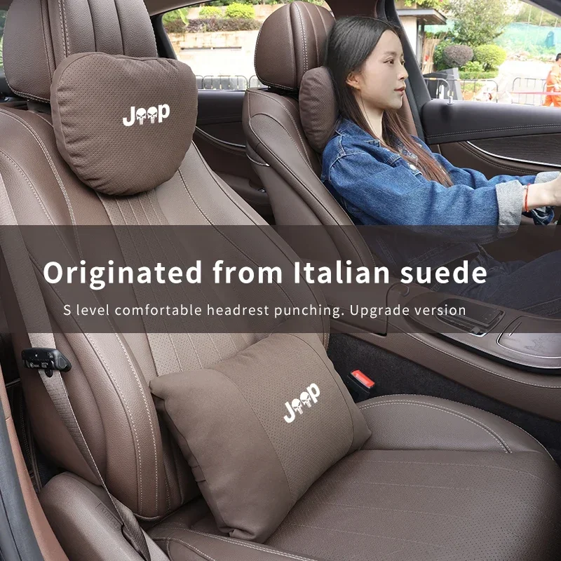 JEEP Renegade Compass Wrangler JK Patriot Grand Cherokee XJ SRT Trail Hawk Car Headrest Lumbar Support cushion Soft Neck Pillow