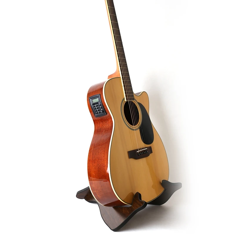 Wooden Guitar Stand,Universal Guitar Stand X-Frame Style Portable String Instrument Holder With Soft Leather Edges,