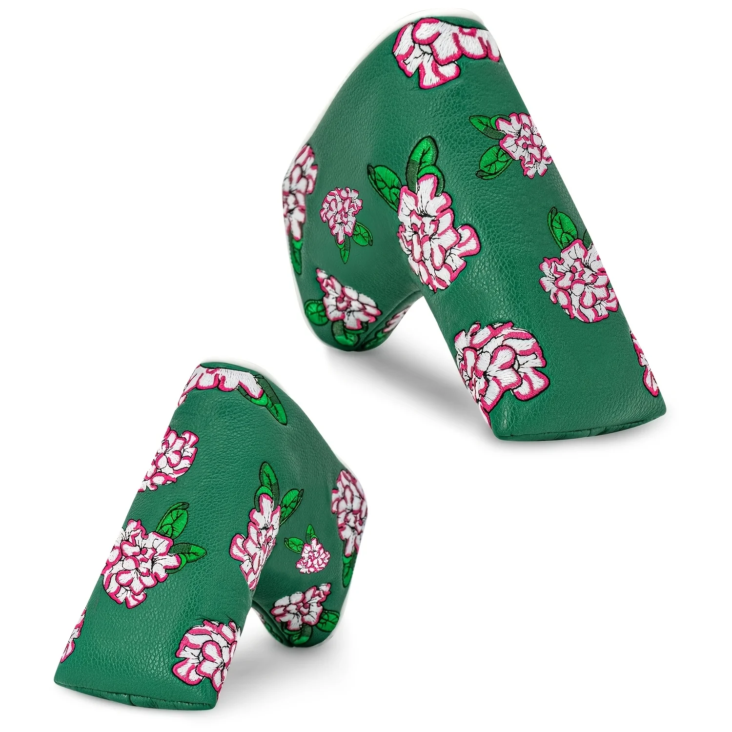 1pc Cherry Blossom Pattern Golf Blade Putter Head Cover, Premium Soft PU Material Wear Resistant Golf Club Protective Sleeve
