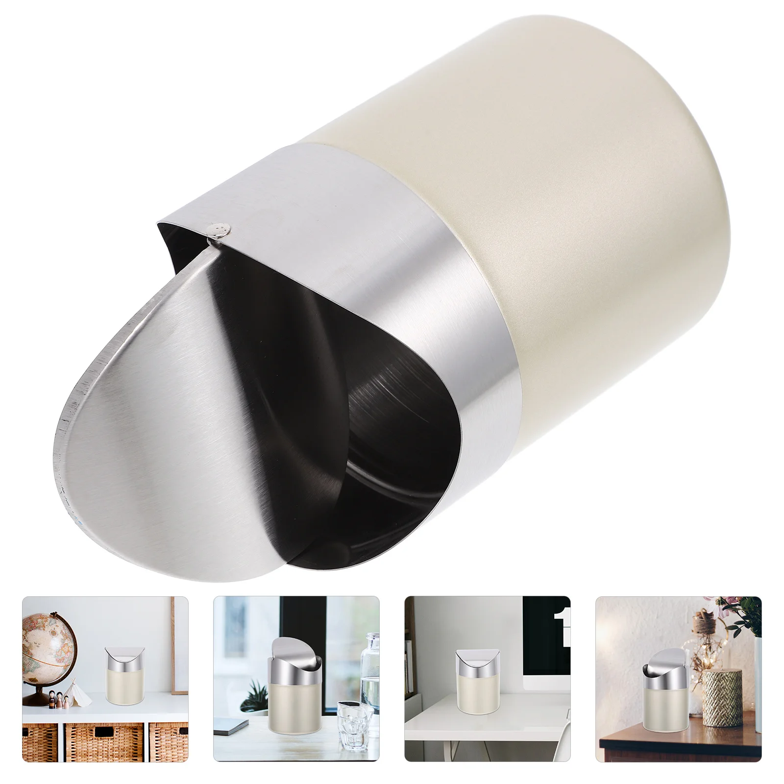 

Compact Mini Trash Can with Lid Reduce Odor Effects Perfect for Living Room Study Dormitory Small Recycle Bin Rubbish Bucket