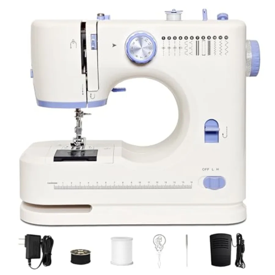 

Швейная машина для начинающих: простая в использовании, 2 скорости, 12 строчек, автоматическая намотка, педаль, для дома и путешествий, для ремонта и шитья