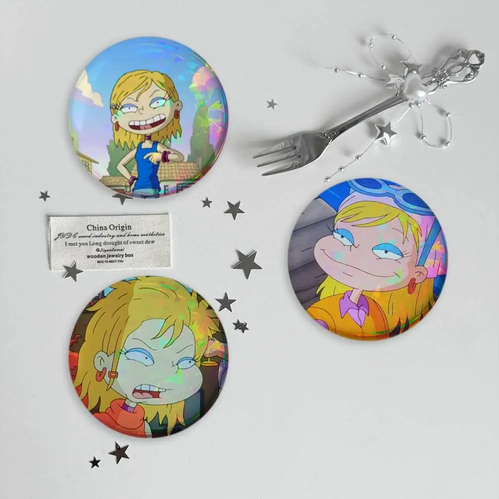 A-Angelica Pickles Rugrats Cartoon Brooches Cartoon Badge Pins Backpack Hat Accessories Friend Gift