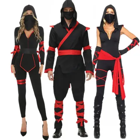 Disfraz de Ninja de Anime para hombre y mujer, traje de guerrero samurái japonés para adulto, Cosplay, Carnaval y Halloween