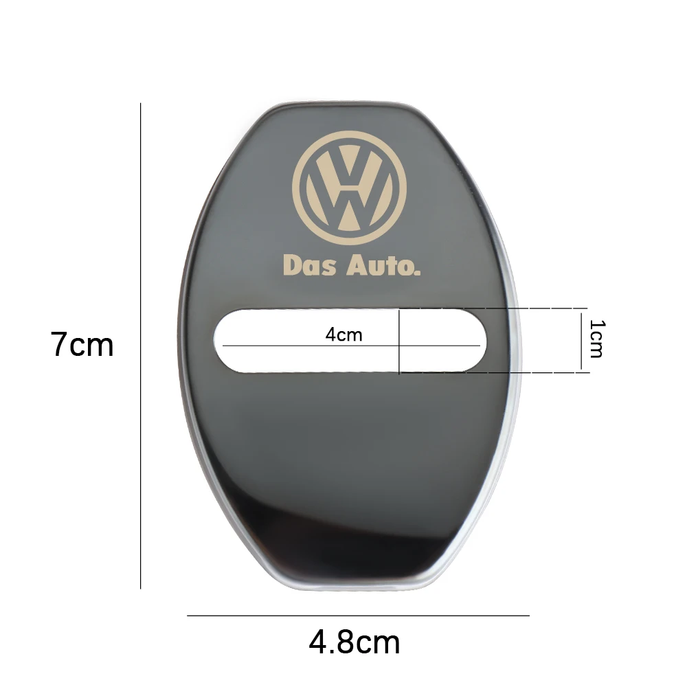 4 Uds. Cubierta de emblema de cerradura de puerta de coche de Metal accesorios interiores para Volkswagen R line Tiguan Touareg Polo GTI CC Passat