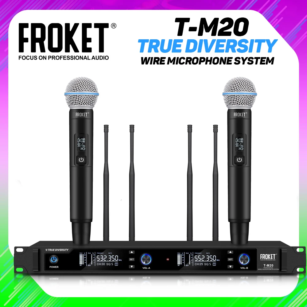 Debra Audio True Diversity Wireless Microphone. UHF technology for stable signal up to 150m. High-quality sound with cardioid pi