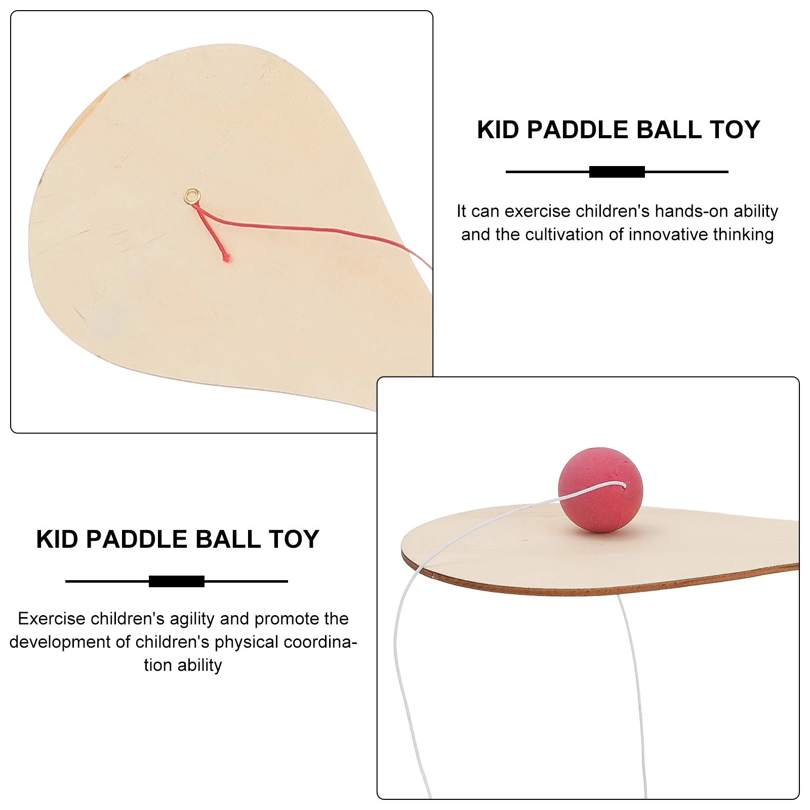 6-delig houten racket onderhoudend kinderspeelgoed DIY Graffiti Paddle Ball Baseball Milieucreatie Creatief schilderen