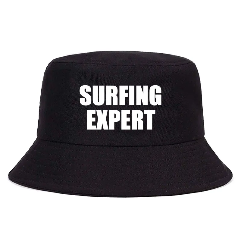 Surfing Expert Letter Print Summer Reversible Bucket Hat Unisex Adult Daily Sun Beach Fisherman Cap Man Cool Cotton Panama Bobs