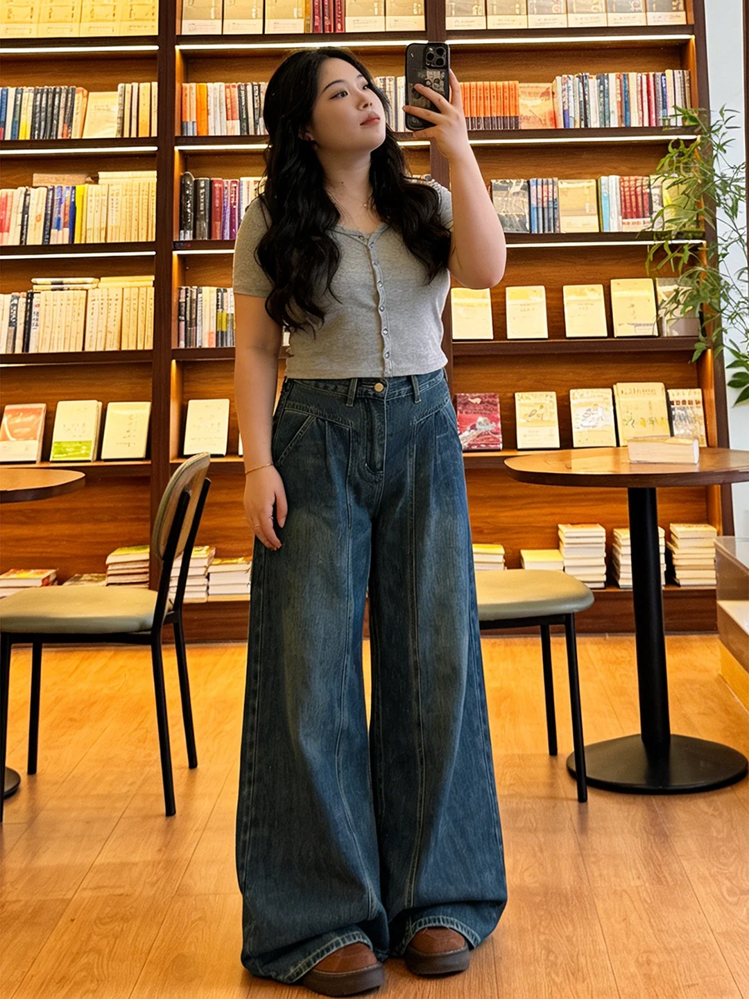 

Джинсы женские больших размеров в американском ретро-стиле, широкие, прямого кроя, весенние, новые, для коррекции фигуры, с высокой талией, джинсовые, облегающие