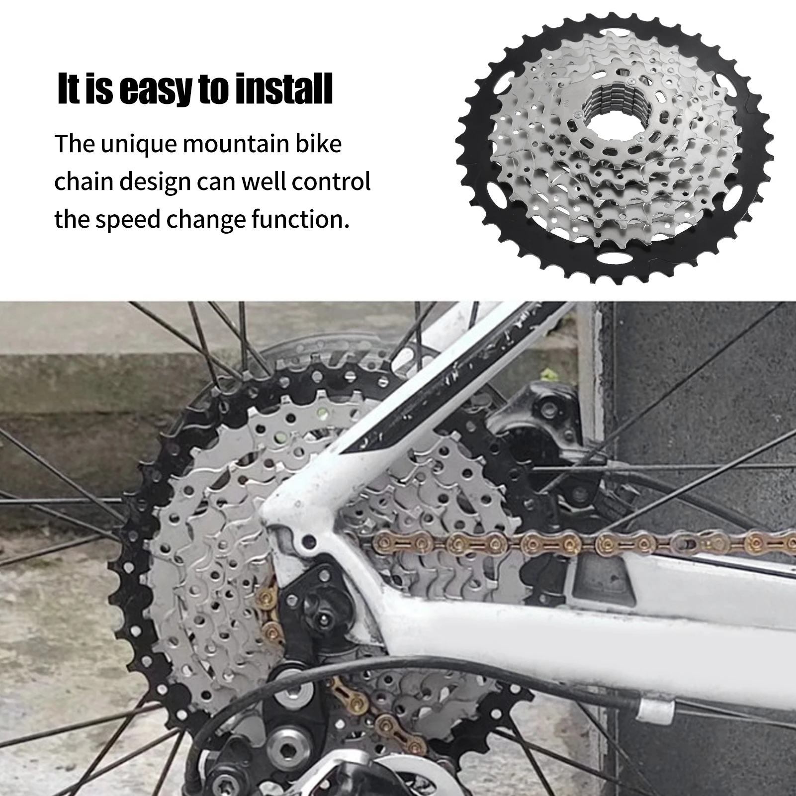 

WAKE 8 Speed Bike Cassette Durable 11‑40T Road Bicycle Freewheel Cassette Sprocket Easy Using High Quality for Mountain Bike