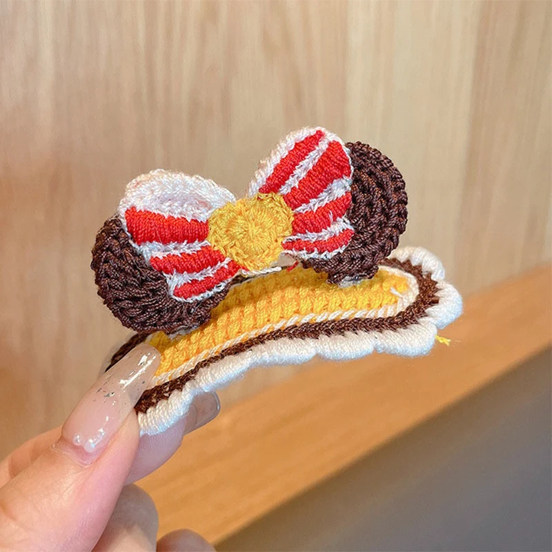 漫画ニットヘアクリップ韓国のかわいいウサギの耳サイドクリップファッションガールヘアピン