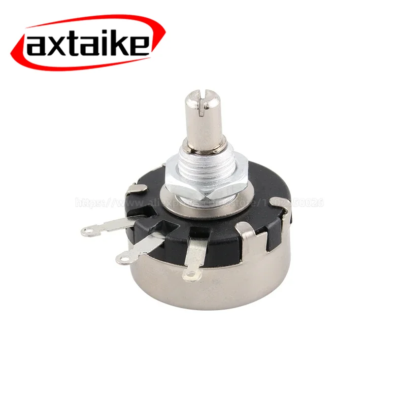 WX110 WX010 1W 22 100 220 470 Ohm 1K 2.2K 3.3K 4.7K 6.8K 10K 22K 3Pin 6mm Round Metal Shaft Single Turn Wire Wound Potentiometer