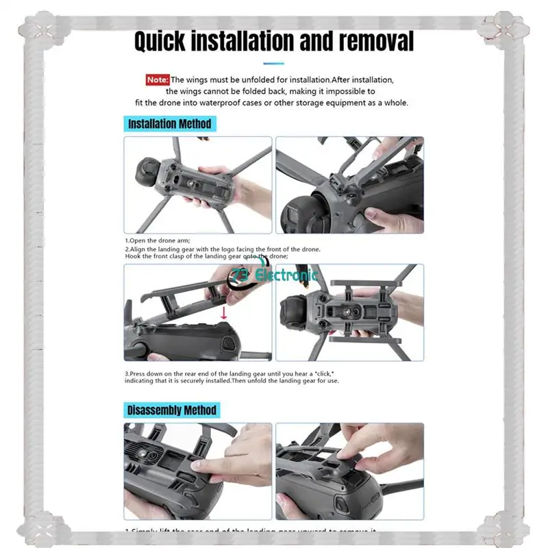 24-Hour Delivery Drone Accessories For DJI Mavic 4 Pro- 30Mm Quick-Release Foldable Extended Landing Leg Gear Kit