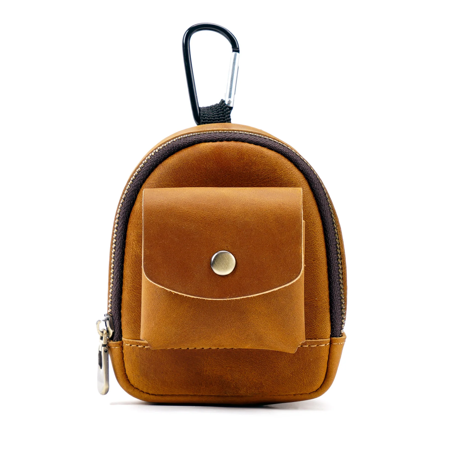

New Original Crazy Horse Leather Cute Coin Purse Casual Portable Small Hanging Storage Bag Unisex Outdoor Sports Pouch