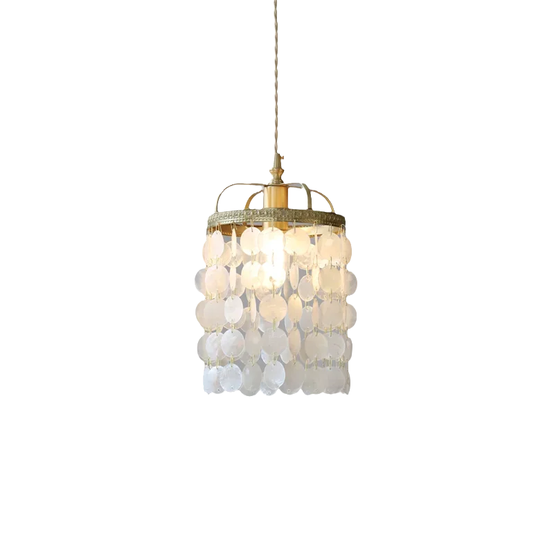 French shell small chandelier American light luxury bedroom bedside aisle bay window all copper lamps new product