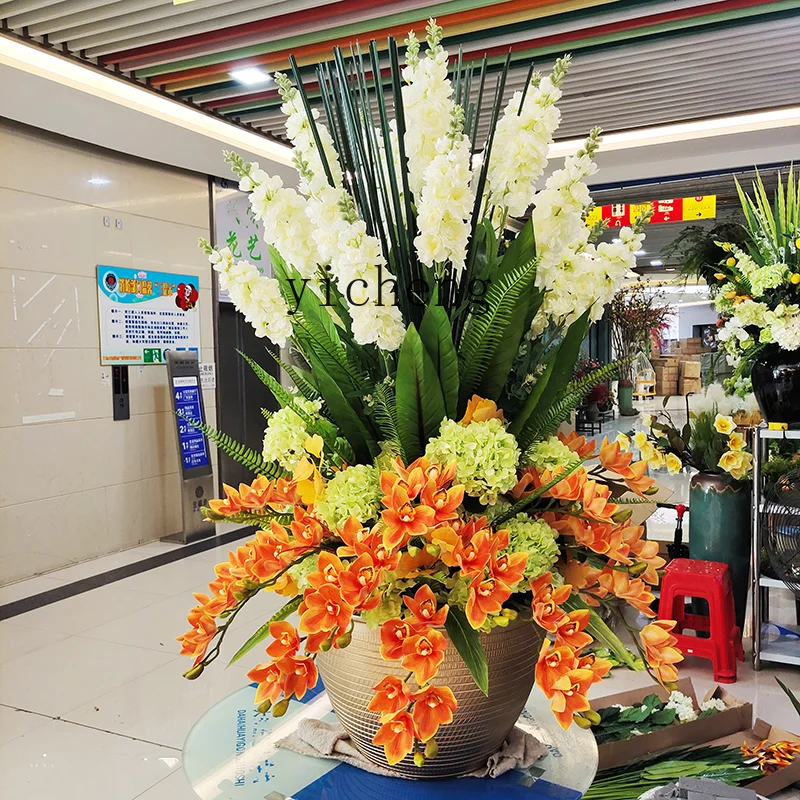 

ZYA Hotel Lobby Artificial Flower Arrangement Large Hall Round Table Flower Front Desk Mall Decoration Fake Flower