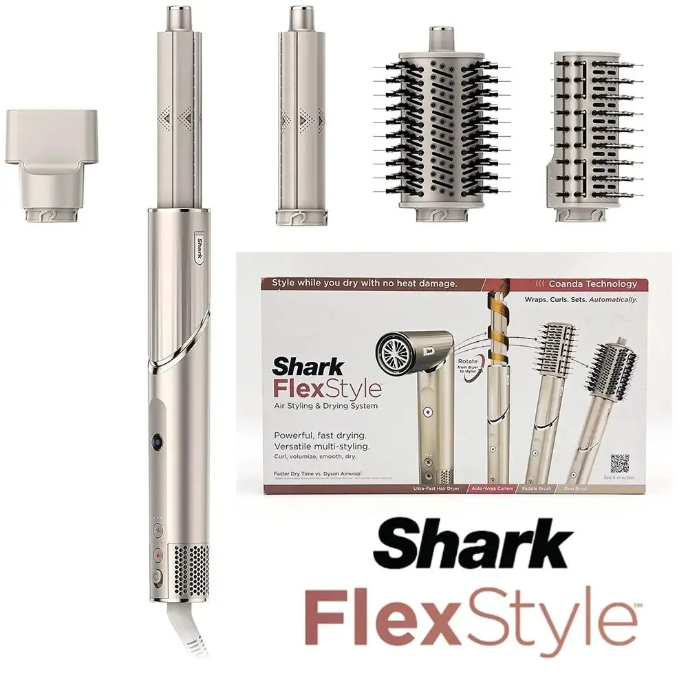 Shark HD430 FlexStyle เครื่องเป่าผมไอออนลบ & Airwrap, แปรงเครื่องเป่าผมอันทรงพลัง & Multi-Styler พร้อมเครื่องม้วนผมแบบพันอัตโนมัติ