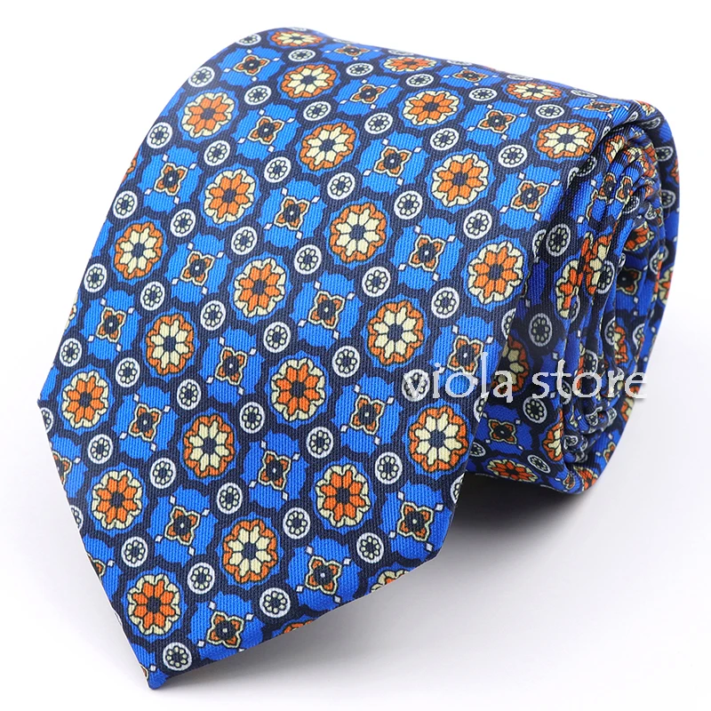 Retro Silk Touch Polyester Tie Print 7.5cm Necktie Luxury Floral Plaid Dot Paisley Cravat Banquet Suit Tuxedo Gift Men Accessory