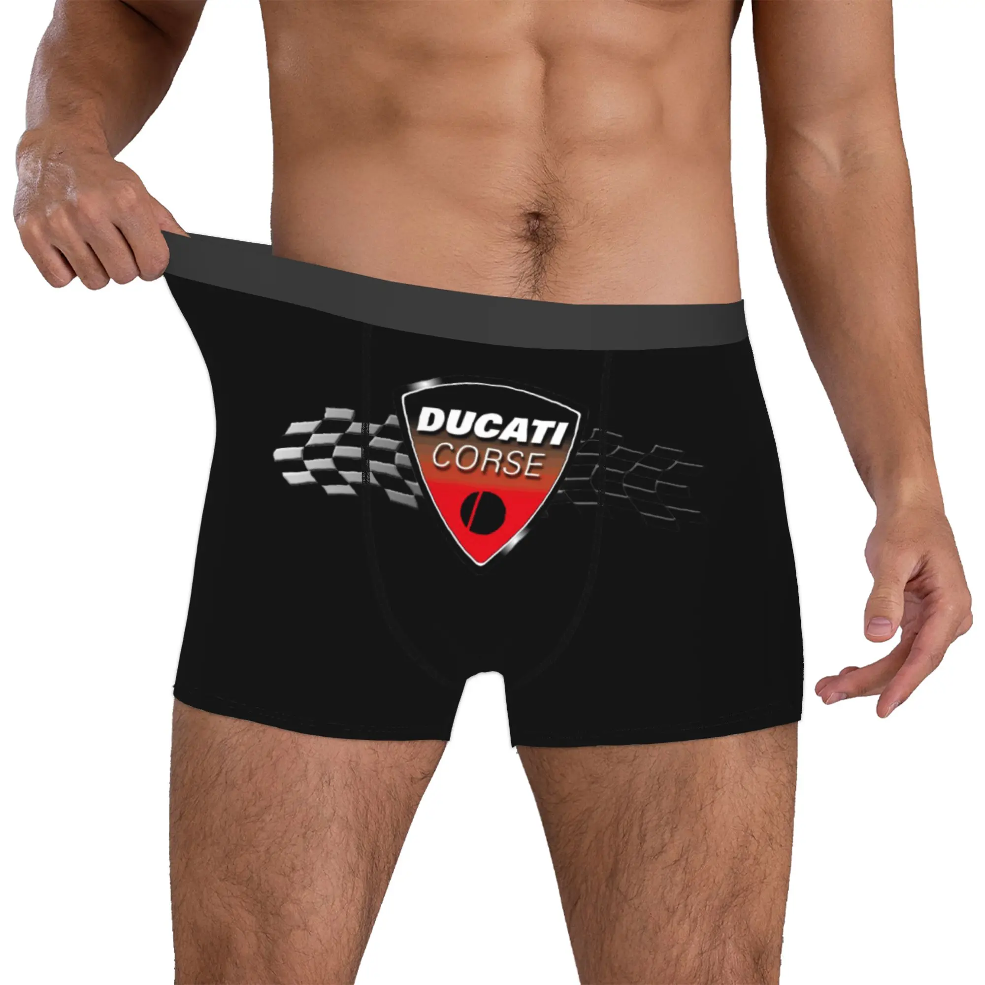 Ducati Motorrad-Unterwäsche für Herren, bedruckte Boxershorts, Shorts, Höschen, weiche Unterhose