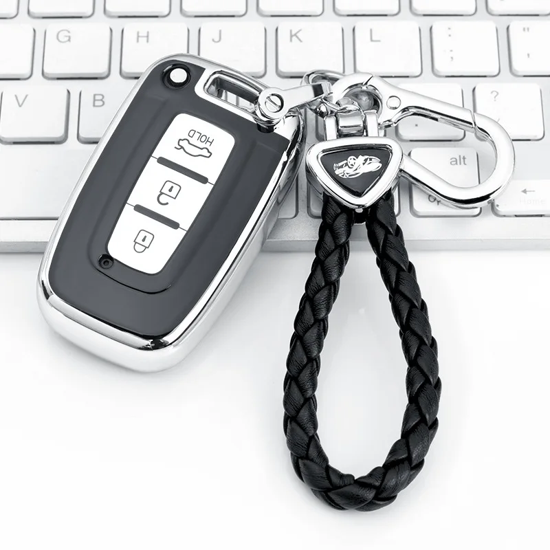 Coque de clé de voiture en TPU souple, coque de clé intelligente, housse de clé pour Hyundai Genesis Coupé MacMiFête 35, KIA Forte Sportage K2 K5, 3 boutons