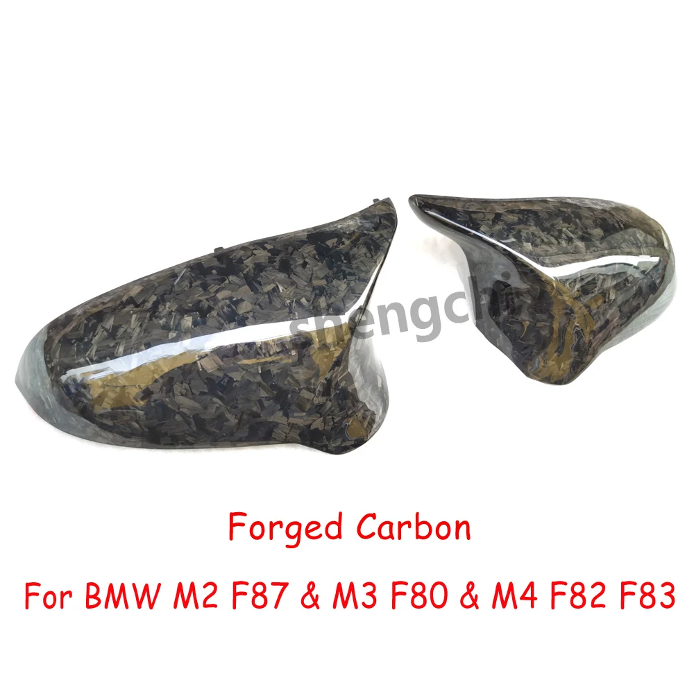 For BMW M2 F87 2018-2022 M3 F80 M4 F82 F83 2014-2020 Forged Carbon Fiber Replacement Side Door Mirror Caps Covers LHD & RHD