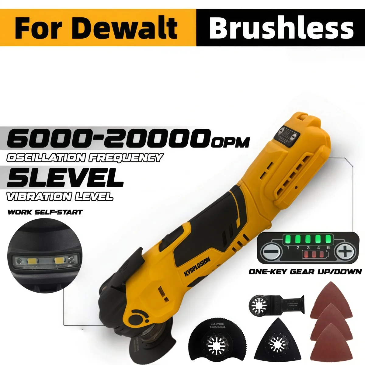 For Dewalt 20V Battery Pin Electric Goddess Brushless Oscillating Multi Tool Electric Saw Trimmer Shovel Cutting Machine