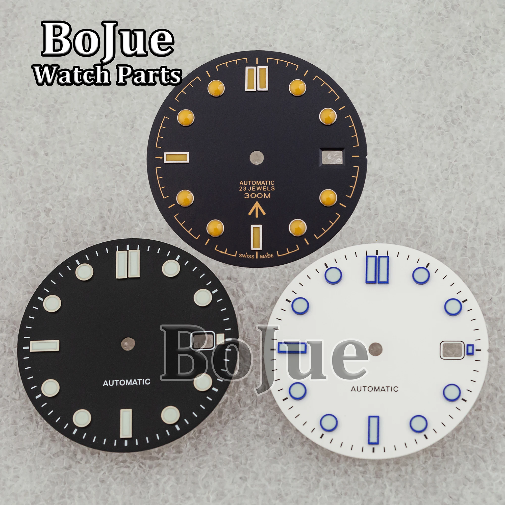 31mm Watch Dial Hands Needles For Seamaster 300 Series NH35A NH36 Movement 3 O‘clock Date Green Luminous Automatic Watch Parts - Image 2