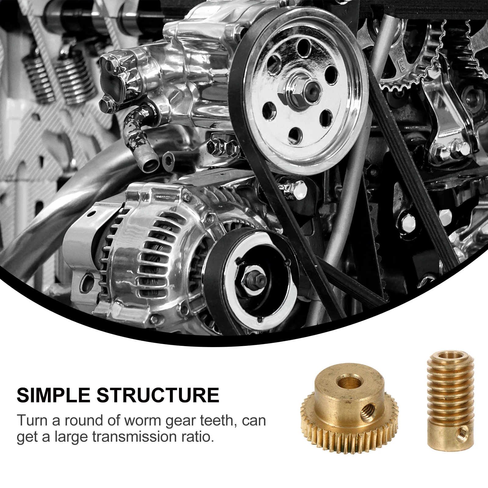 

2Pcs Worm Gear Replacement Set Copper 40 Teeth Worm Wheel 05 Modulus 5mm Hole Diameter Shaft Durable Transmission Parts