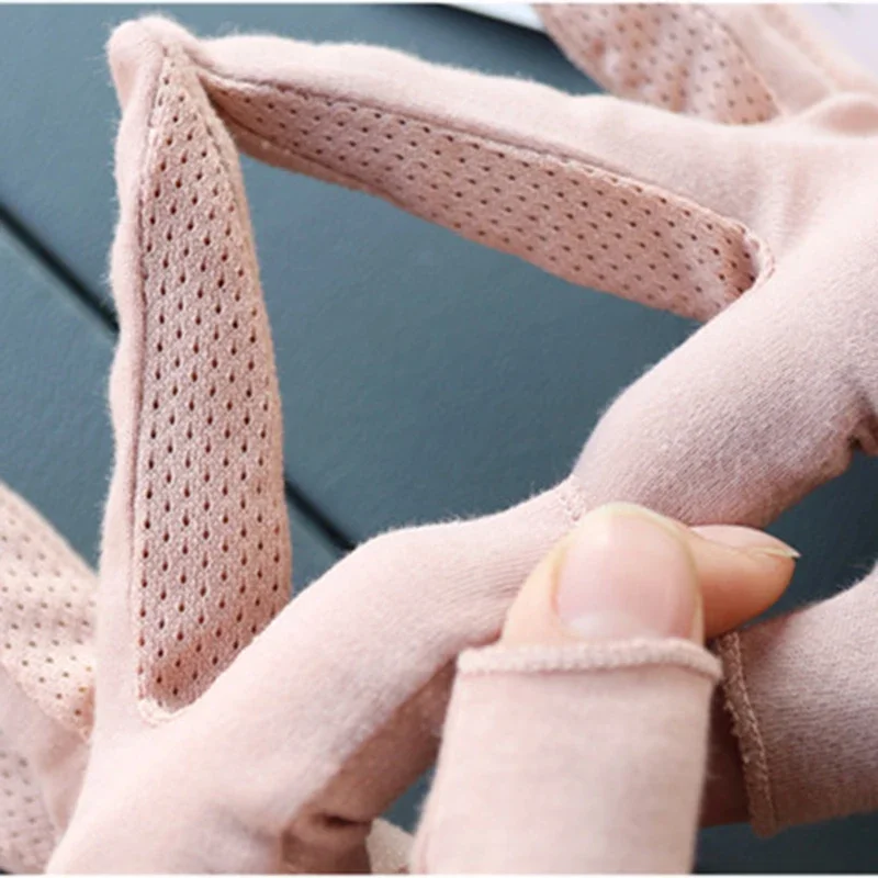 New Womens Solid Summer Thin Finger Touch Screen Mid-length Cotton Fingerless Autumn Half-finger Sun Protection Driving Gloves