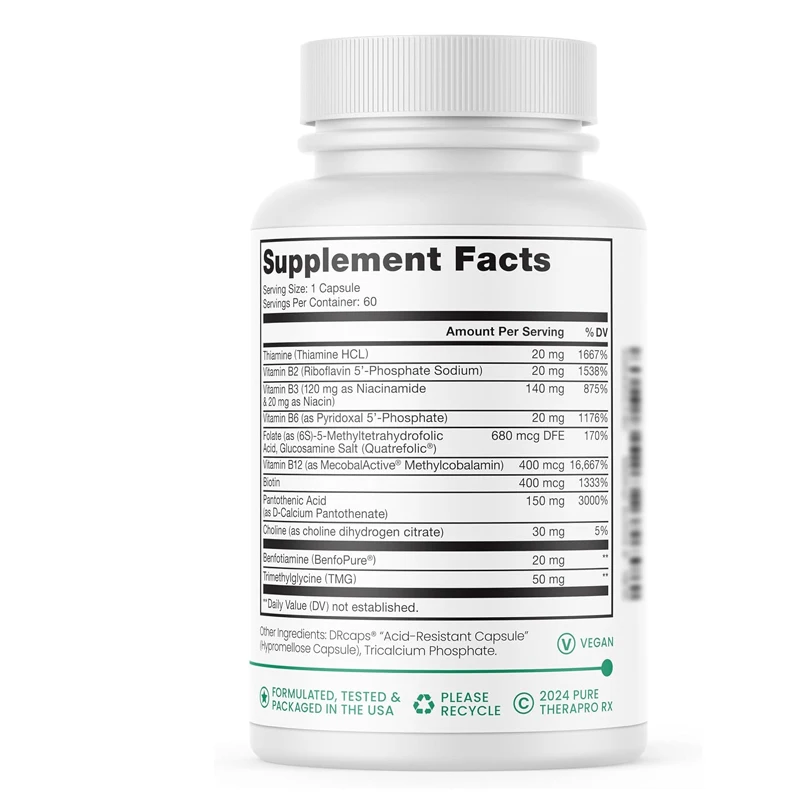 فيتامينات ميثيل أكتيف بي للرجال والنساء | 60 كبسولة من الخضار #2