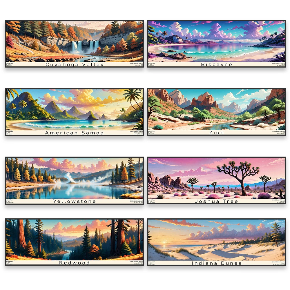 USA Landscape Colorful Poster National Park Bryce Canyon Landscape Wall Art Prints Yellowstone Canvas Painting Home Decor