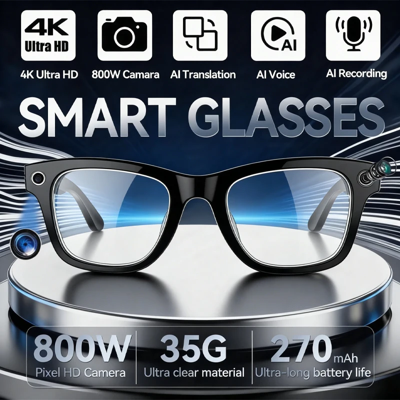 

New Smart Glasses HD Photo Video OpenAI Record Translation Touch Photochromic Lenses Bluetooth Call Music Multifunction Glasses