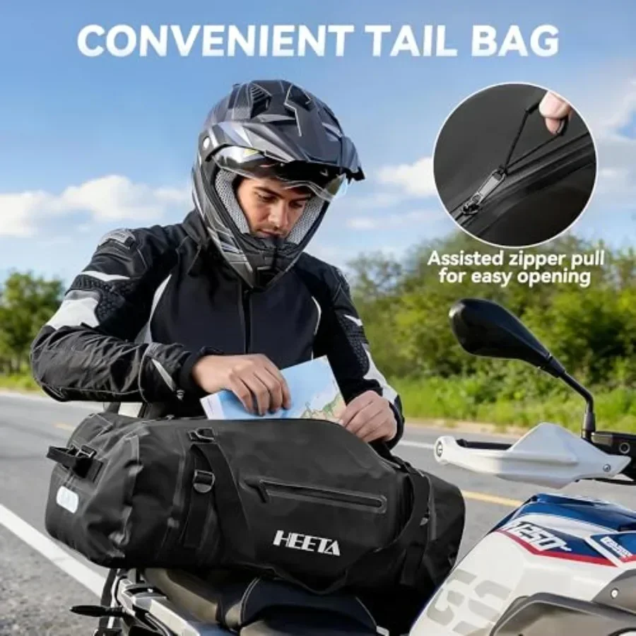 Waterproof Motorcycle Dry Bag, Waterproof Duffel Luggage Travel Bags with Zippered Closure Pocket, Shoulder Straps, Large Space - Image 3