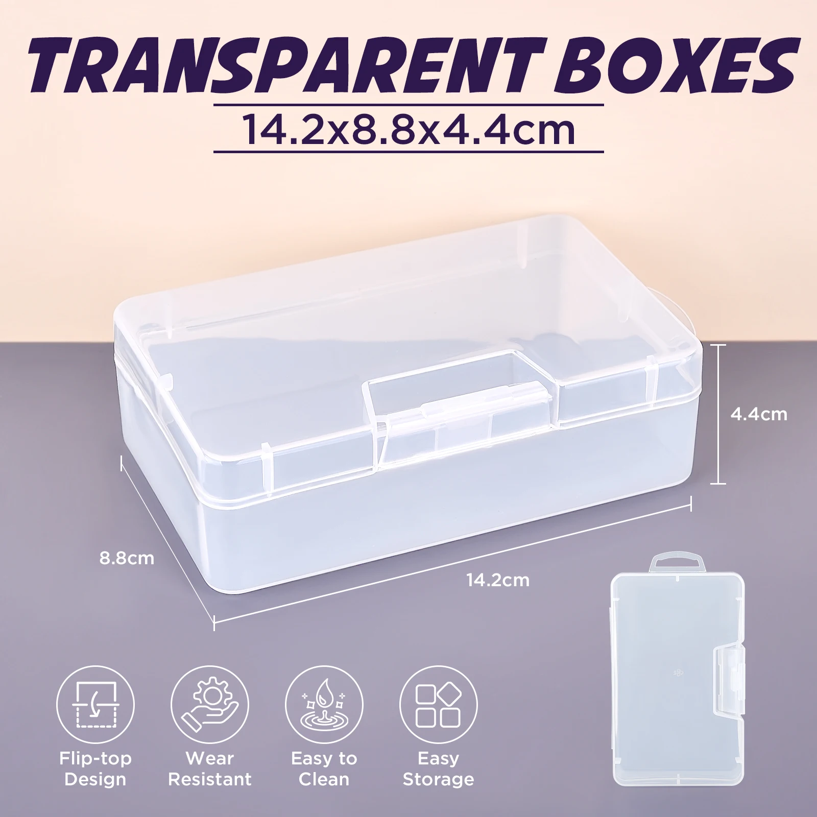 Small Rectangular Plastic Box Storage for Jewelry