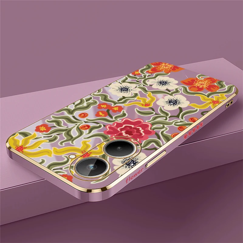 حافظة هاتف لهاتف OPPO Realme 12 Pro Plus غطاء زهور عتيق على الموضة لهاتف Realme 10 11 Pro 9i 4G 5G طلاء مقاوم للصدمات كابا #2