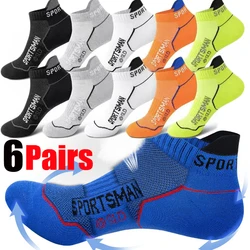 6Pairs High Quality Men Ankle Socks Breathable Cotton Sports Socks Mesh Casual Athletic Summer Thin Cut Short Socks Size 38-45