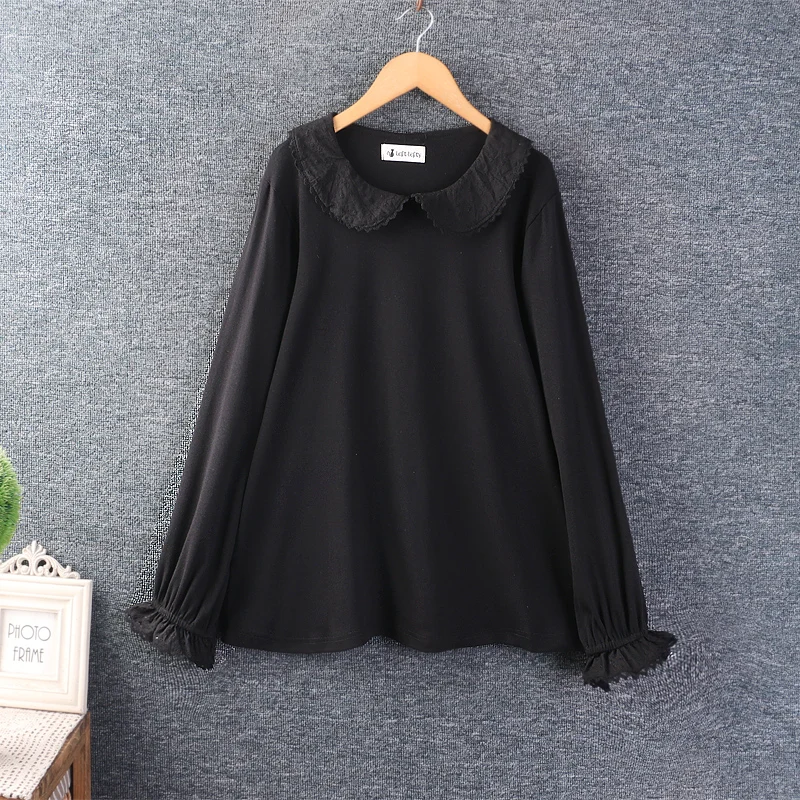 Autumn New Sweet Elastic Embroidered T Shirt Tops Women Long Sleeve Casual Top Z2319