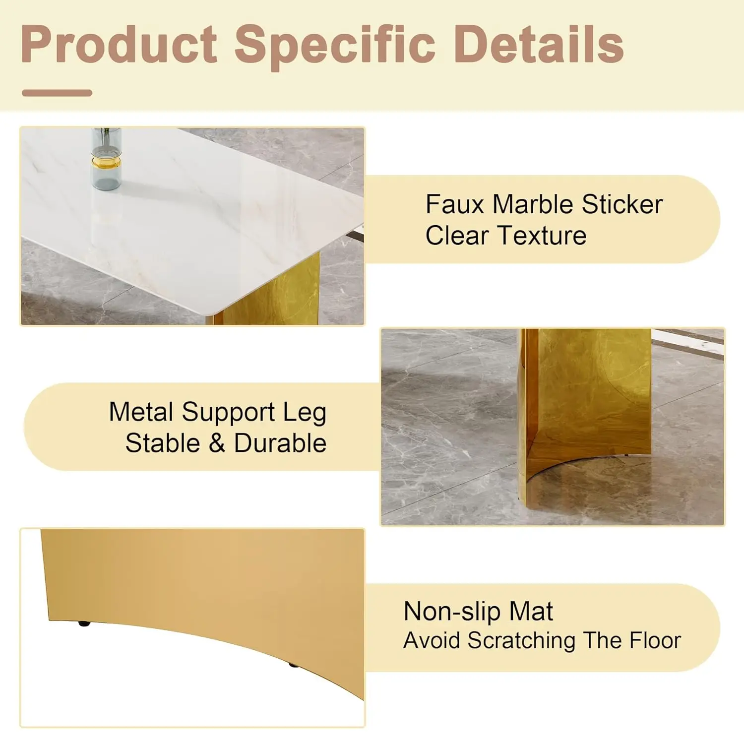 Faux Marble Dining Set 5