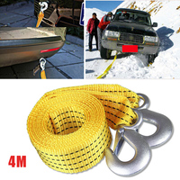 4M Heavy Duty 5 Ton Car Tow Cable Towing Pull Rope Strap Hooks Van Road Recovery for Au di Be nz Buick Skoda Mazda Ford Toyota