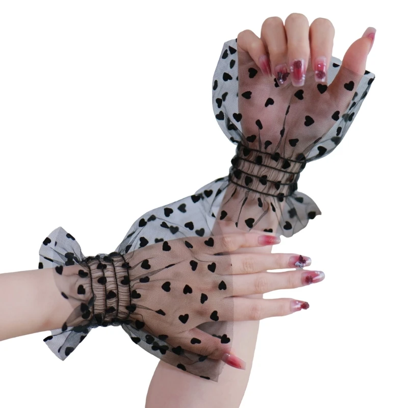 G5AEE แฟชั่นถ่ายภาพข้อมือข้อมือการออกแบบหัวใจการระบายอากาศวัสดุที่มีความยืดหยุ่นข้อมือรัดข้อมือเล็บอุปกรณ์ศิลปะ