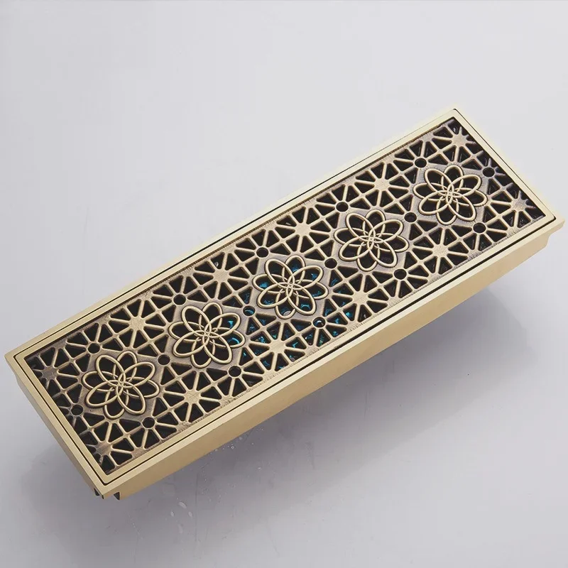 

15*15 Antique Deodorant Floor Drain Extended Retro Bathroom Insect-proof Drain 30x8 Large Displacement Balcony Drain